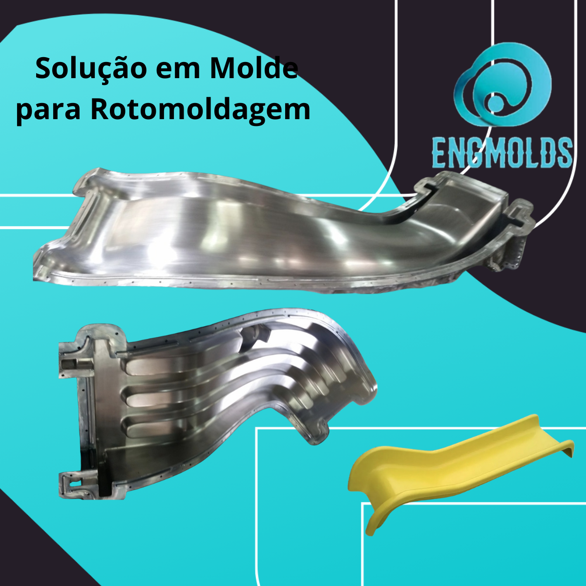 Acabamento interno de molde de alumínio para rotomoldagem